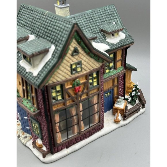 Christmas Delights House Glass Windows Inside Scene Porcelain Hand Painted Chin - Picture 8 of 12